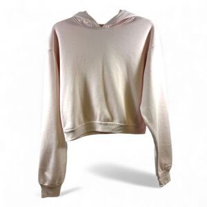 SKIMS NWT Cotton Fleece Shrunken Pullover Hoodie in Barely Pink Size XL